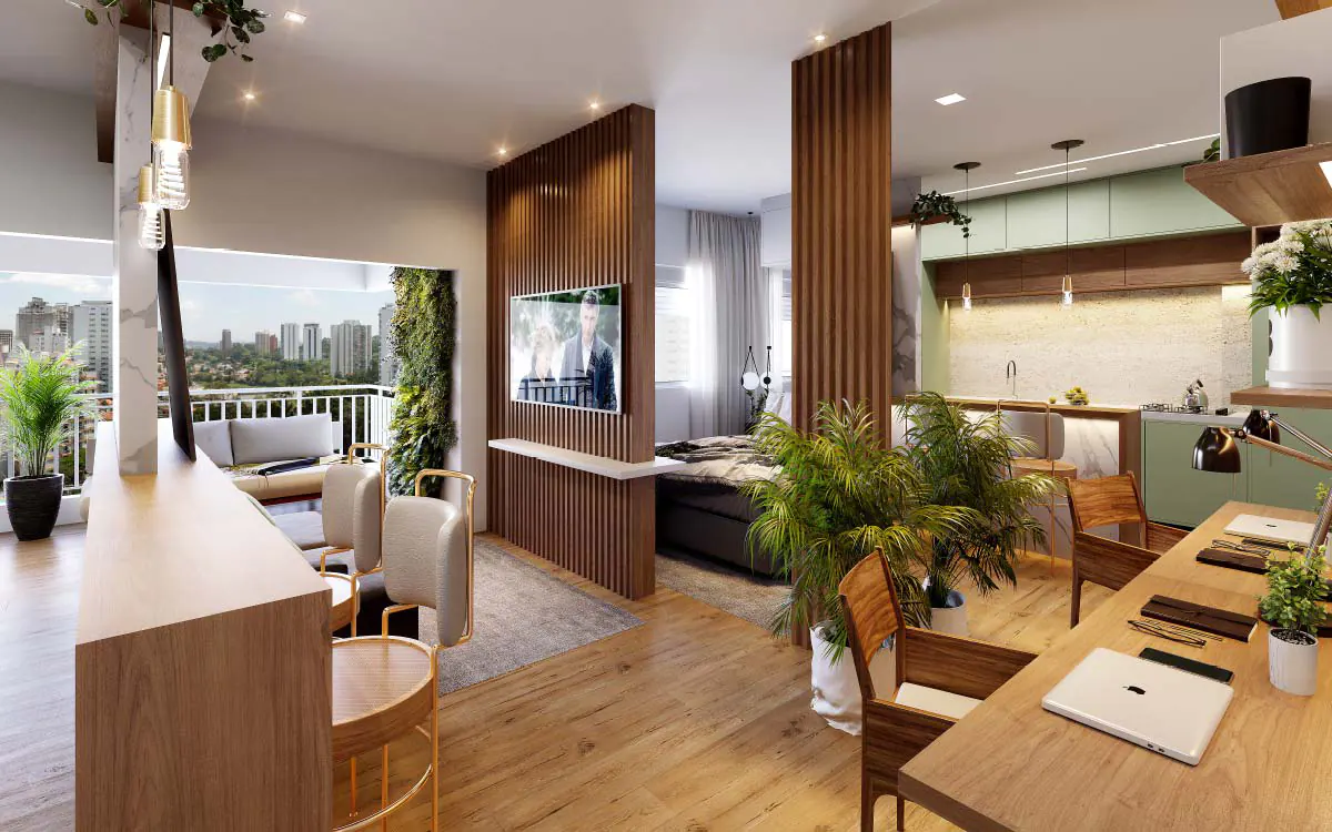 Siver Resort Bosque Maia || Apartamentos de 61, 58, 56 e 45 m², 1 ou 2 dorms com suíte e Studios de 30, 40 m², todos entregues com varanda gourmet com churrasqueira a carvão e 1 ou 2 vagas || Siver Resort Bosque Maia