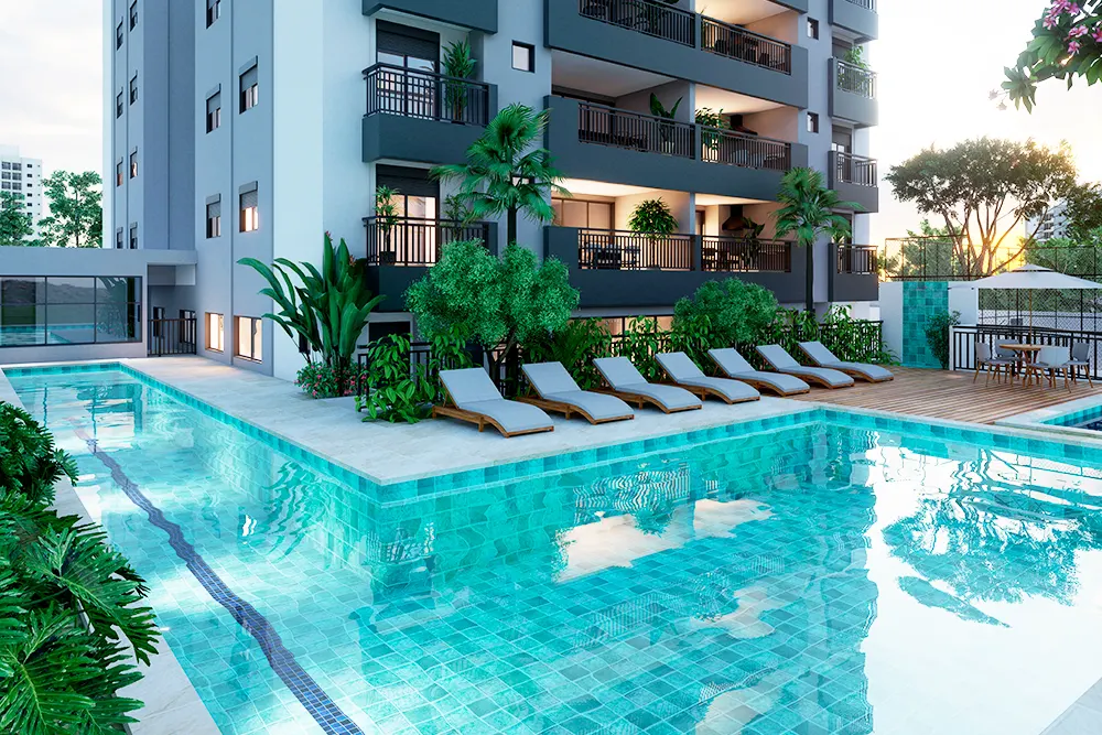 MAJESTIC Residencial || Condomínio de Alto Padrão na Av. Esperança, entre a Avenida Dr. Timóteo Penteado e do Bosque Maia || Lazer Completo || Piscina || Apartamentos de 98 m² com 2 ou 3 dormitórios, suítes, varanda gourmet e 2 vagas de garagem